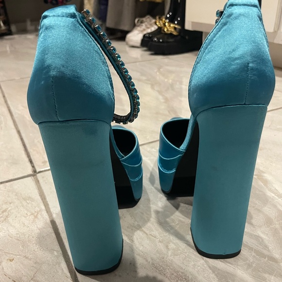 New Chunky Heel Platform Aqua/Blue size 7. - Picture 4 of 4